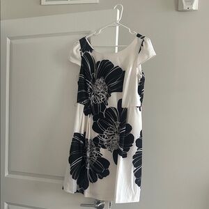 Elegant Black and White Floral Dress